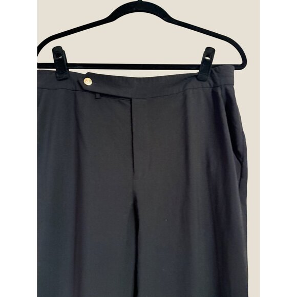 Ralph Lauren 96% Wool Black & Gold Cuffed Hem Trousers Pants Size 10 - Picture 2 of 10